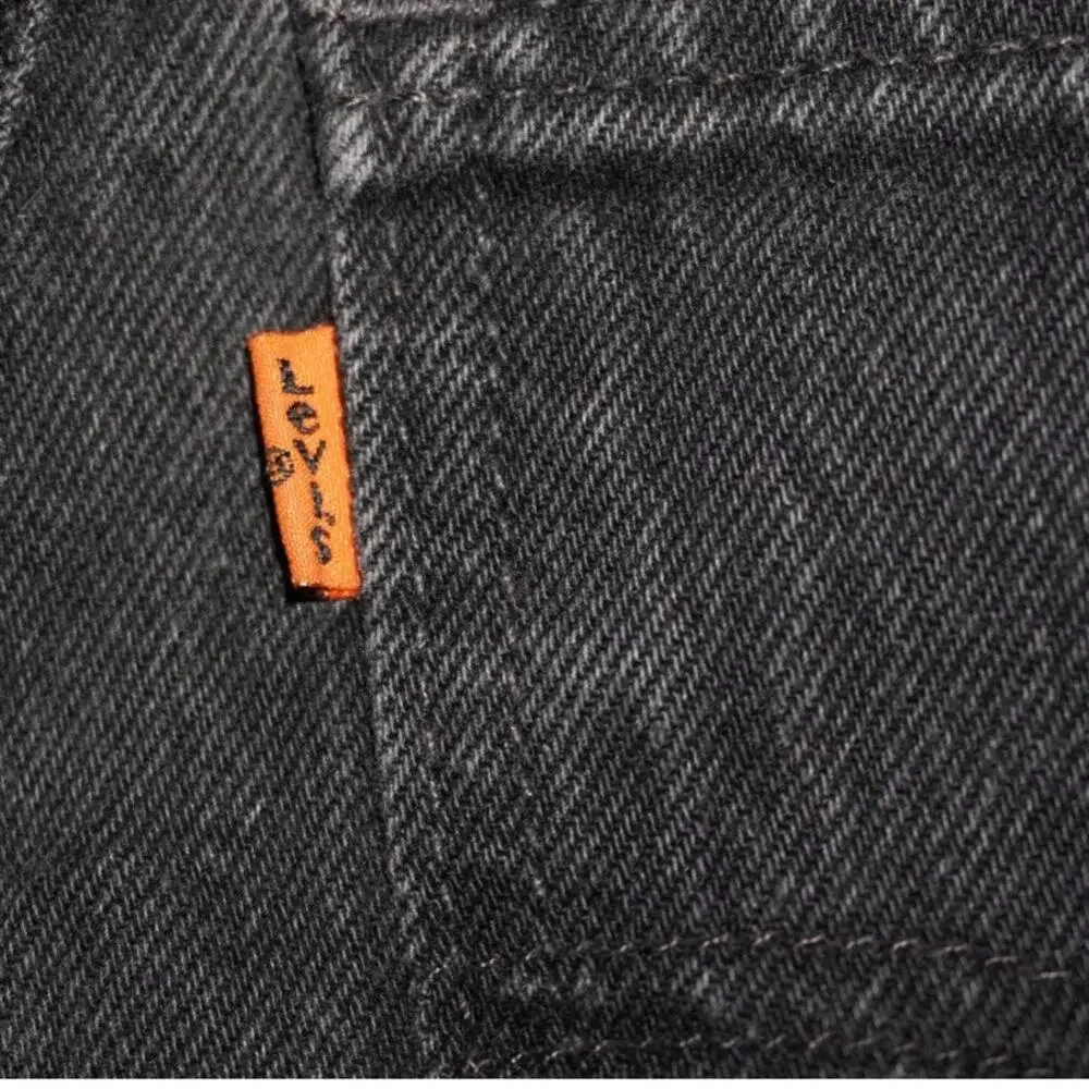 Vintage Levi's 851 Black Cutoff Shorts Made USA Orange Tab Frayed Raw Hem W28